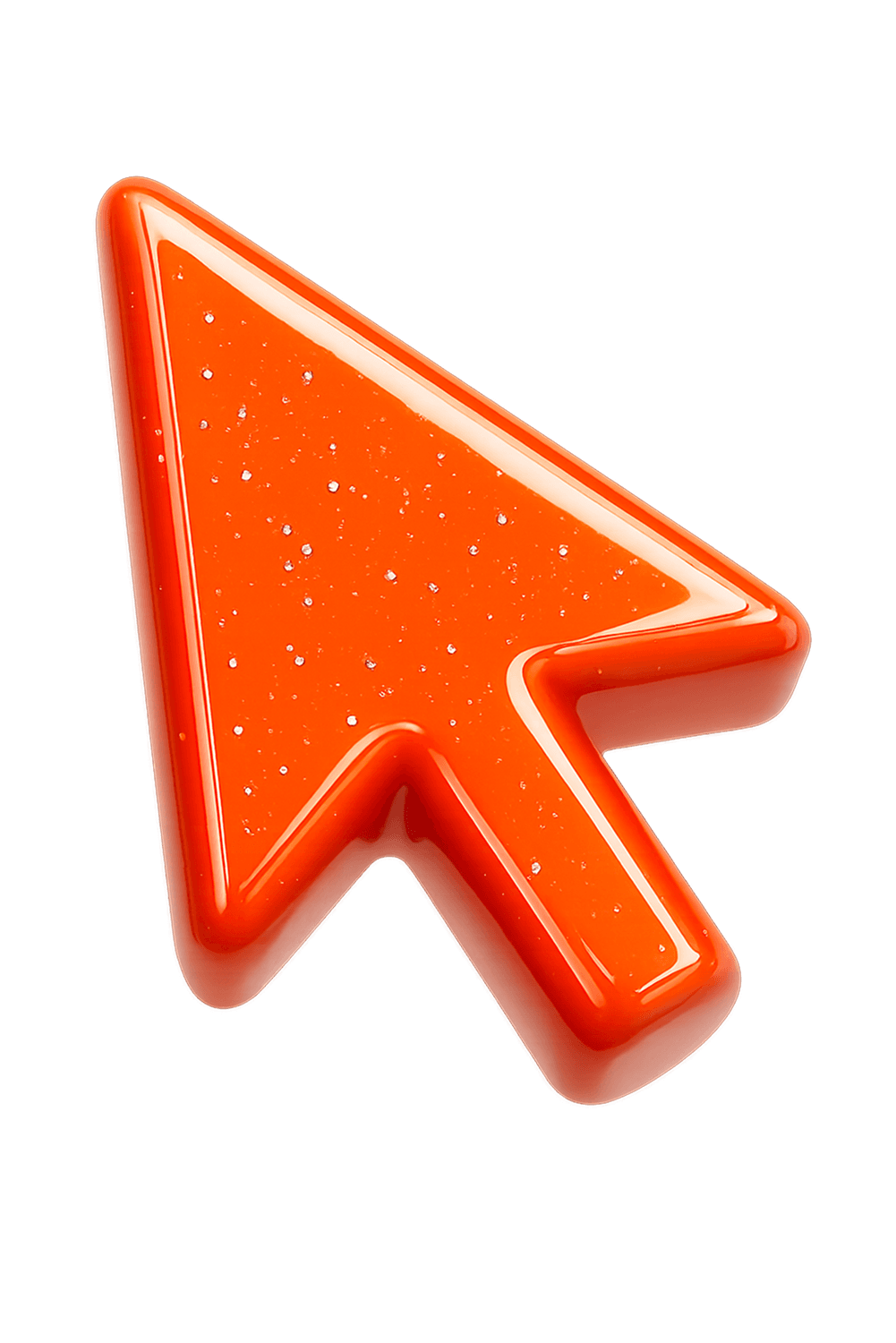 an orange cursor covered with silver flakes